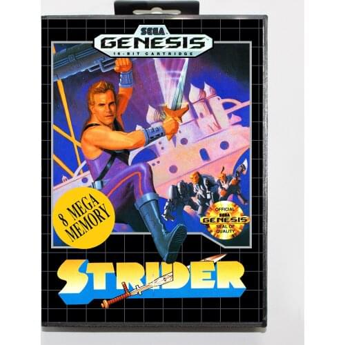 Strider 16bit MD Game Card For Sega Mega Drive/ Genesis with Retail Box
