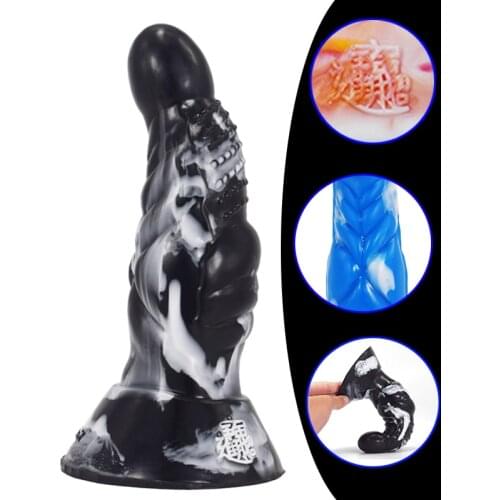 Colorful Dildo Anal Sex toys Masturbator For Woman Liquid Silicone Dildos Suction Cup Butt Plug Anus Sex Toys Vagina Stimulator