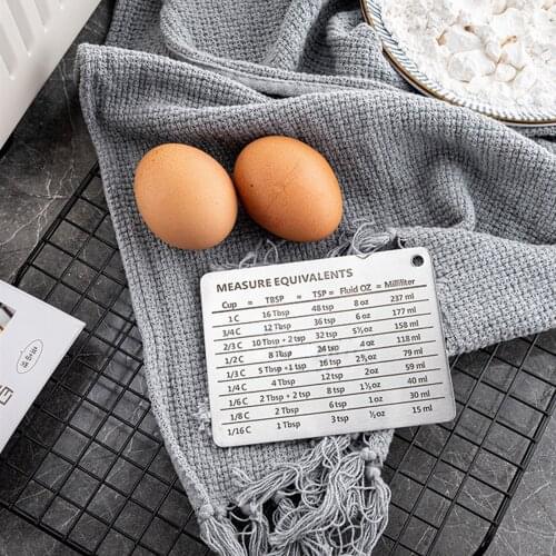 Measuring Cup Pastry Conversion Chart Magnetic Mount Scale Plate With Clear Scale Durable Stainlees Steel Kitchen Baking Tools