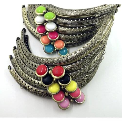 10pcs 12.5cm Lollipop Head Metal Frame for Coin Purse Handbag Bag DIY