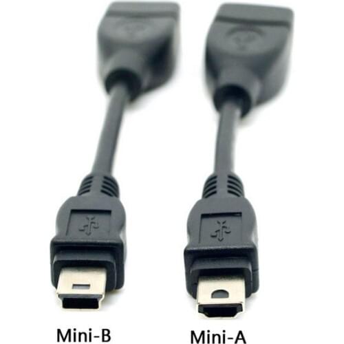 Mini USB 2.0 Type A & Mini USB 2.0 Type B to USB Female OTG Cable DV DC