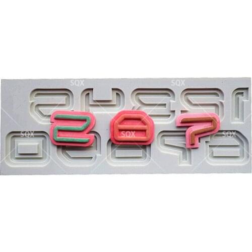 New Food-grade Silicone Mold Science Fiction Number mold cake toolsBakeware fondant cake mold cake decoration for baking SQ1763