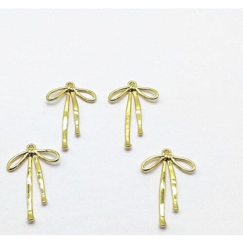 New arrival! 33x20mm 100pcs Zinc Alloy Bows shape Charm for Hand Made Earrings DIY parts,Jewelry Findings & Components