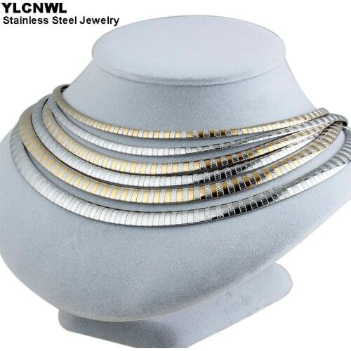 Gold Color Stainless Steel Necklaces Women 2020 Fashion Chunky Summer Choker Female Jewelry Snake Chain