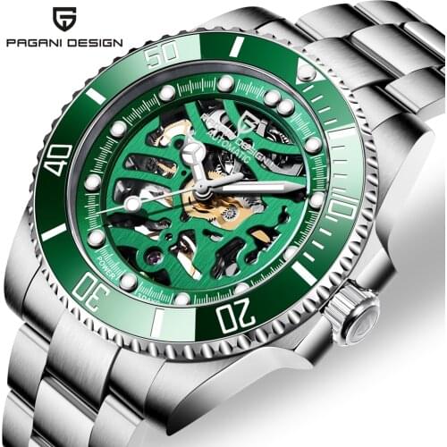 PAGANI DESIGN 2020 New Skeleton Hulk Mechanical Watches For Men Stainless Steel Automatic Watch Men Brand Luxury Relojes Hombre
