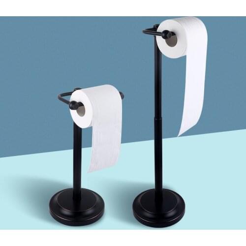 Toilet Floor Roll Holder Adjustable Bathroom Hand Tray Kitchen Vertical Tissue Rack Roll Holder Free Punch Wall Stainless Steel