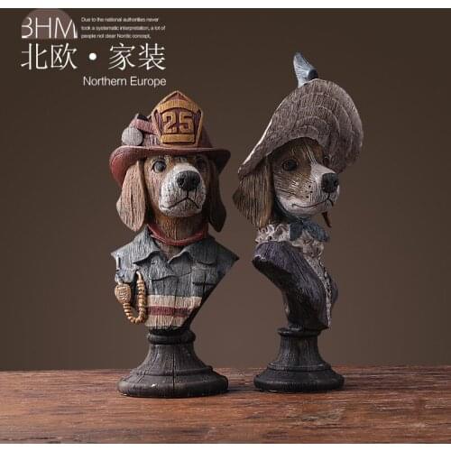 The two BHM Bei resin crafts animal articles Home Furnishing furniture decoration equipment of soft dog lovers