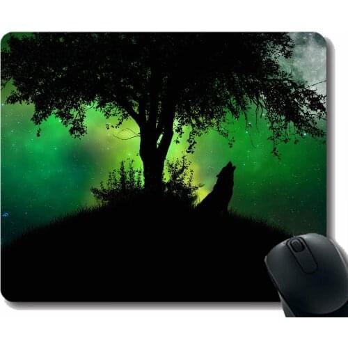 Rectangle Mouse Pad,Animal wolf party Rubber Large Mouse pad Mat