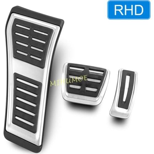 RHD Stainless Steel Rubber Car Foot Rest Dead Gas Accelerator Brake Pedal Plate Covers For 2017-2020 2021 Audi Q5 SQ5