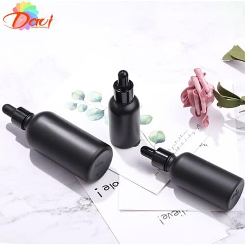 Light-Resistant Metal Cap Dropper Peppite Black Glass Bottle Refill Essence Basic Massage Herbal Face Body Oil Perfume Skincare