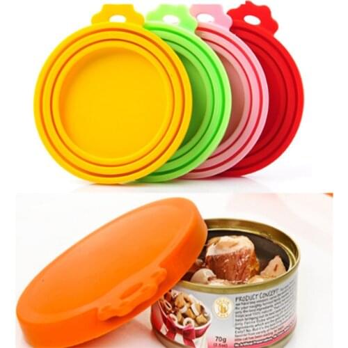 Sqinans Silicone Lid For Cans Reusable Seal Cover For Dog Cat Food Storage Water Feeding Bowl Lids Portable Pet Supplies