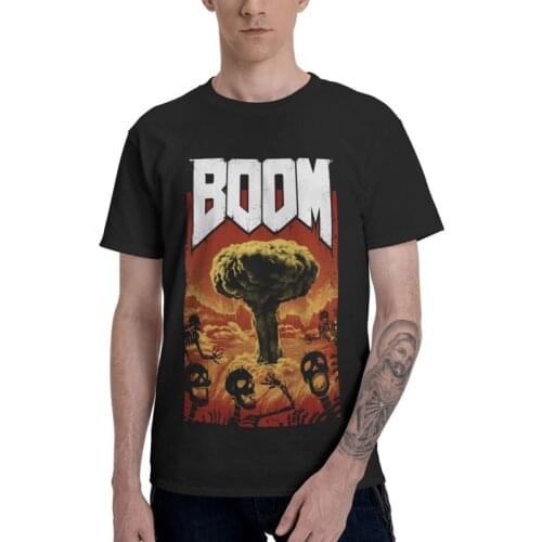 Boom T-shirt Men Fashion T Shirt Short Sleeve 100% Cotton Nuclear Radiation Explosion Tshirt Urban Tees Tops