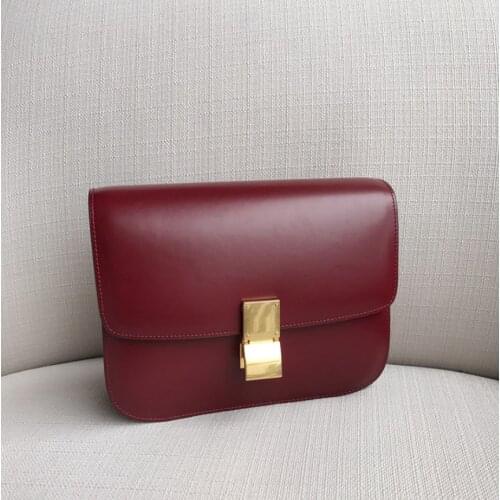 Genuine Leather Handbags Tofu Bag 2020 New Shoulder Messenger Stewardess Bag Retro Simple Female Bag