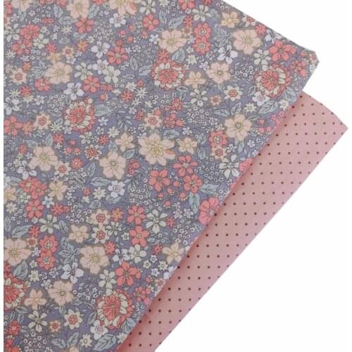 Flower Dot Cotton Twill Fabric Patchwork Cloth Tissus Tilda for DIY Sewing Quilting Fat Quarters Material For Baby&Child Dress