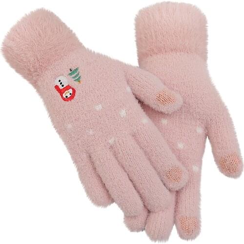 Mittens Womens Winter Winter Fashion Woman Keep Warm Cashmere Lovely Love Weave Knitted Gloves Cartoon Cotton Gloves Mittens