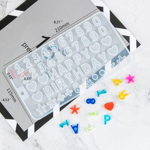 2 Pcs Alphabet Crystal Epoxy Resin Mold English Letters Number Pendant Keychain Casting Silicone Mould DIY Crafts Jewelry Making