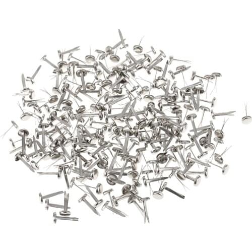 200pcs Mini Brads Paper Craft Fasteners For Cardmaking Scrapbooking Silver
