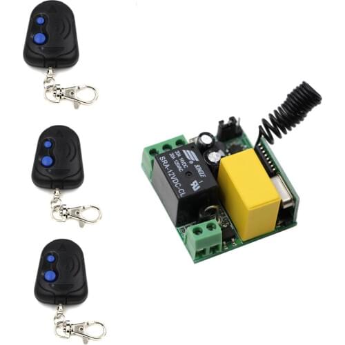 315/433Mhz 1CH AC 220V RF Wireless Mini Switch Relay Receiver 2CH Remote Controllers Lighting LED Lamp ON OFF Learning Switch