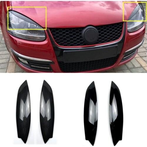 Car Headlights Eyebrow Eyelids Stickers Trim Cover for Volkswagen Golf 5 MK5 Accessories Car Styling