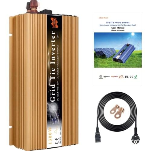 Free Shipping 1300W Grid Tie MPPT Solar Inverter 10.8-30VDC or 20-45V DC to AC 110V or 220V Pure Sine Wave Solar Inverter