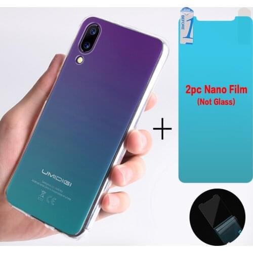 Case For Umidigi One Pro Cover Soft TPU Silicone Phone Case For Umidigi One Screen Nano Protective Film
