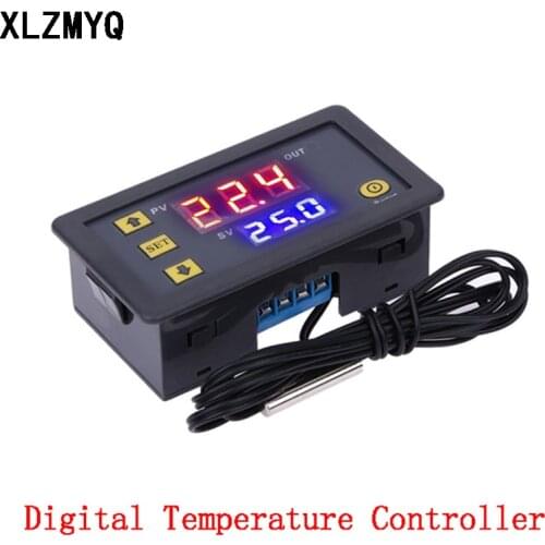 W3230 12V 24V AC110-220V Probe line 20A Digital Temperature Control LED Display Thermostat With Heat/Cooling Control Instrument