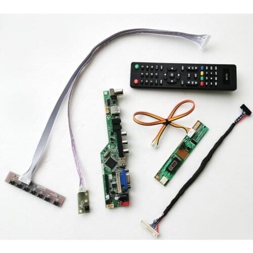 For HSD150PX17-A00/A05 1CCFL 30Pin LVDS VGA AV USB RF LCD display panel Remote+Inverter+keyboard T.V56 controller board Kit