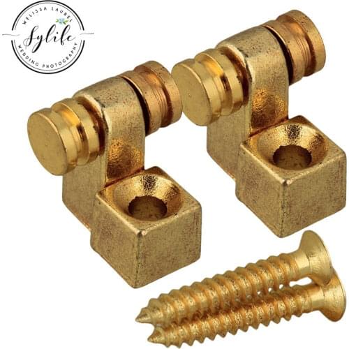Golden Metal Guitar String Tree Retainer Roller Design for Electric Guitar Pack of 2