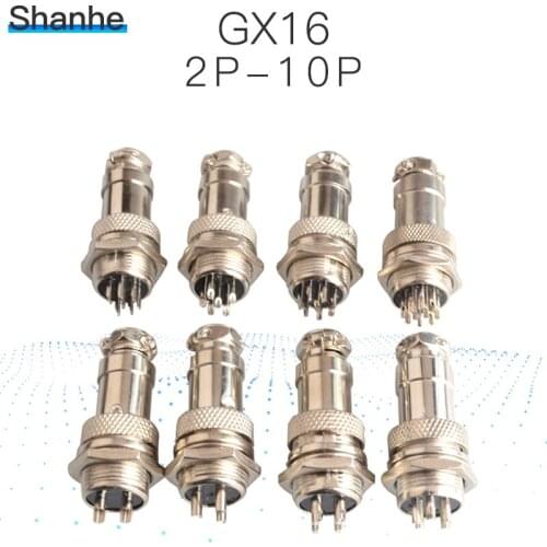 GX16 2 3 4 5 6 7 8 9 10Pins Male & Female Diameter 16mm Wire Panel Connector GX16 circular connector Socket Plug
