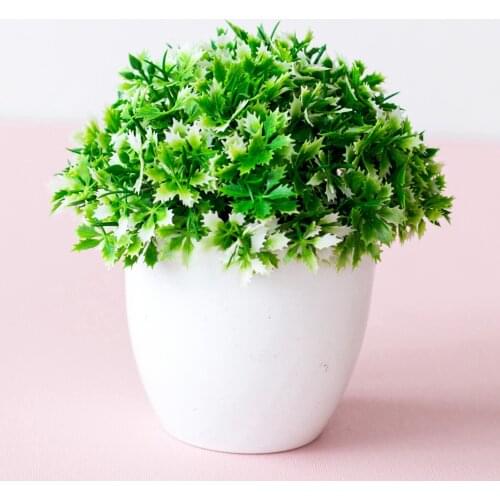 Artificial Flowers Plants Green Bonsai Pot Plants Fake Flower Potted Ornaments for Home Decoration Craft Plant Decorative