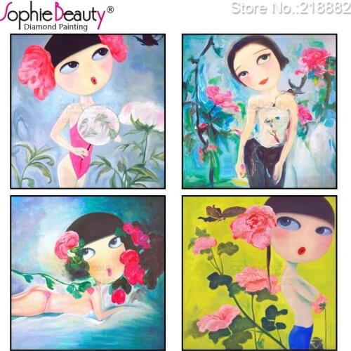 Sophie Beauty New Cartoon Europe Diy Diamond Painting Cross Stitch Embroidery New Style Cute Cartoon Girls Mosaic Art Kids Gift