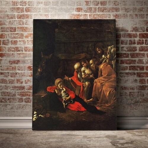 Adoration of the Shepherds Caravaggio Painting Canvas poster wall Art decor Living room Bedroom Study Home Decoration Prints