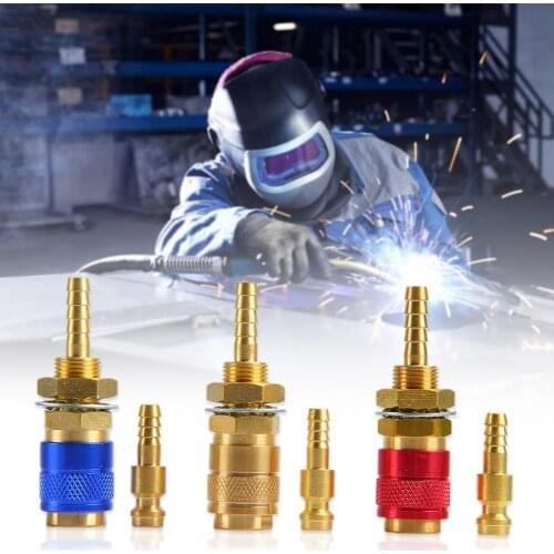 2Pcs 6mm Water Cooled Gas Welding Torch Quick Fitting Hose Connector Adapter
