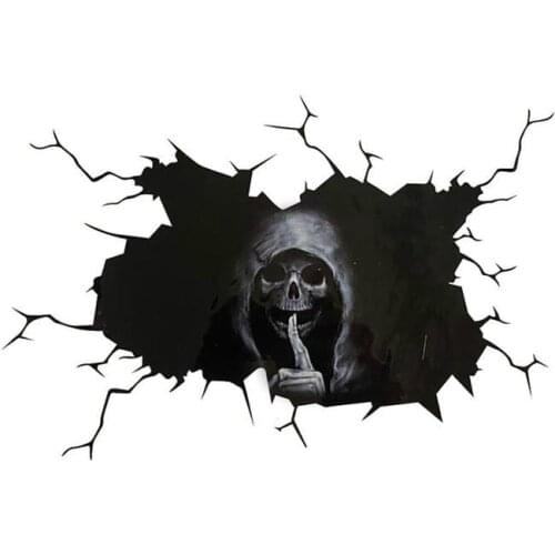 Creative Car Sticker Mute Skull Demon Reflective Car Styling Vinyl Motorcycl Decals Cover Scratches Waterproof PVC 15cm X 10cm