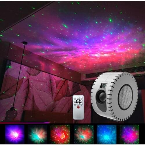 Laser Star Galaxy Starry Sky LED Projector Lamp Rotating Night Light Colorful Nebula Cloud Lamp Atmospher Bedroom Beside Lamp