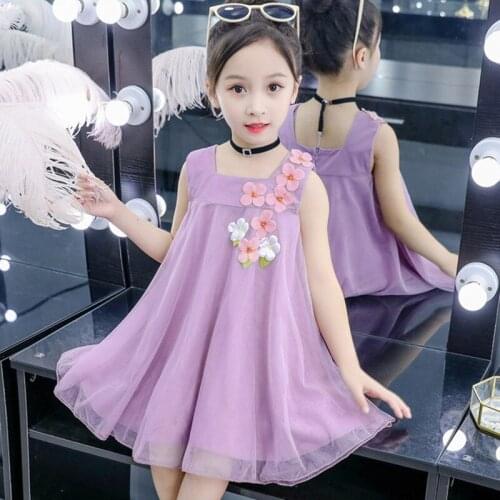 Summer 2019 girls dress kids dresses for girls clothes fashion floral princess dress girl party dress vestidos 2 colors
