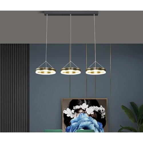 Dining room chandelier modern minimalist three Nordic lamps creative personality led bar dining room coffee shop light