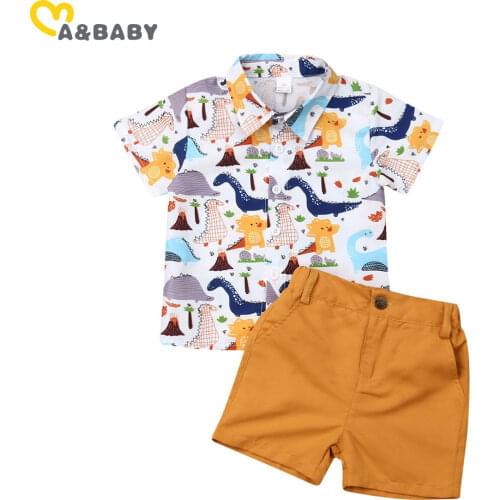 Ma&Baby 1-6Y Toddler Baby Kid Boys Clothes Set Animal Print Shirt Tops Shorts Outfits Cute Boys Children Summer Clothing