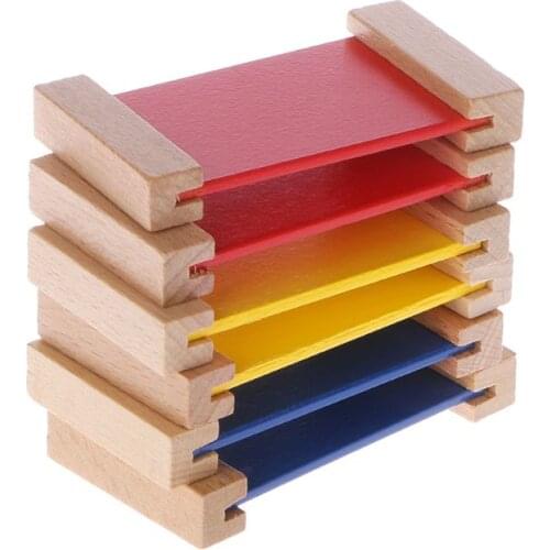 Montessori Sensorial Material Learning Color Tablet Box Wood Preschool Toy 23GD