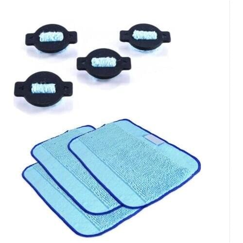 4 Whter Wick Cap + 3 wet Dweeping Mopping cloth pad kit for irobot braava 380t 380 mint 5200 5200c Robot Replacement patrs
