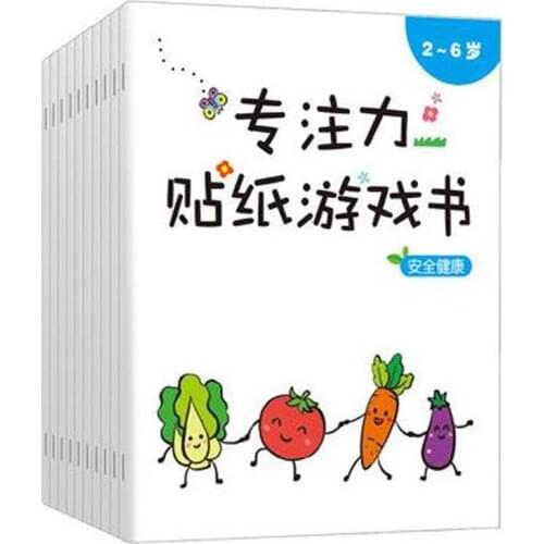 Lovely Sticker Children Cartoon Sticker Books Kids English with Sticker Learning for Kindergarten Story Education Book Puzzle