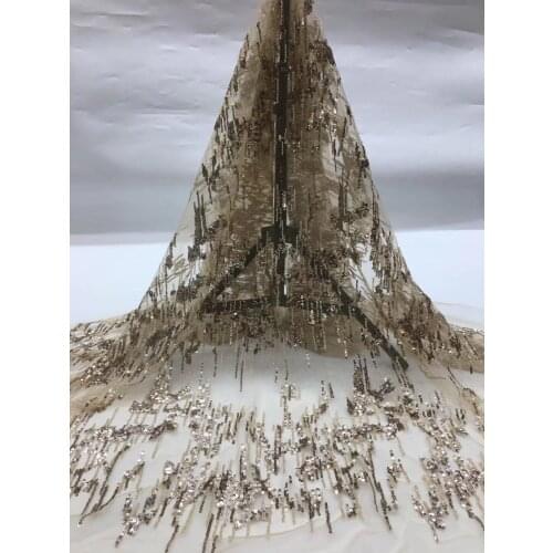 Nigeria Lace Fabric 2021 High Quality Lace French Sequin Lace Fabric Embroidered African Lace Fabric Clothes XX3725