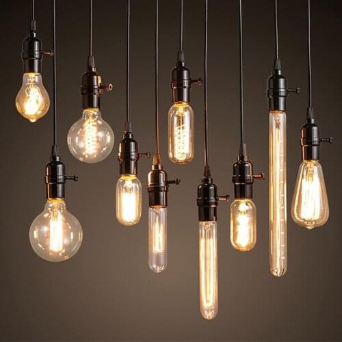 New E27 LED Bulb T10 Light Bulb 40W Filament Light Vintage Tungsten Lamp Warm Color Decor Light for Home Hotel