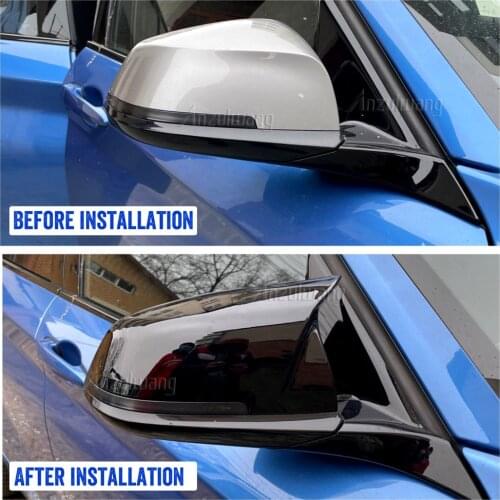 NEW-For Bmw F20 F21 F87 M2 F23 F30 F36 X1 E84 Gloss Black Side Mirror Cover Cap Rearview -M4 Style
