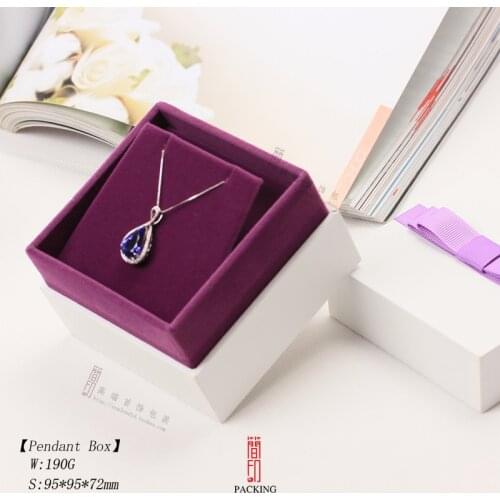 Necklace Bracelets Snap Ring Gift Box and White Color With Purple Bow The Jewelry Gift Boxes For Wedding Or Valentines Packing