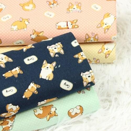 Half Meter To Keji Dog Thick Cartoon Cotton Fabrics For Baby Infant Bedding Sheet Crib Bumper Cushions Pillows Decoration Cloth