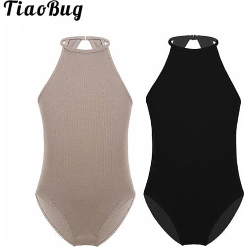 TiaoBug Professional Kids Teens Sleeveless Cutout Ballerina Ballet Dance Leotard Girls Gymnastics Leotard Gym Bodysuit Dancewear