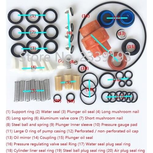 280 type 380 type high pressure washer repair kit car wash pump accessory kit water seal oil seal
