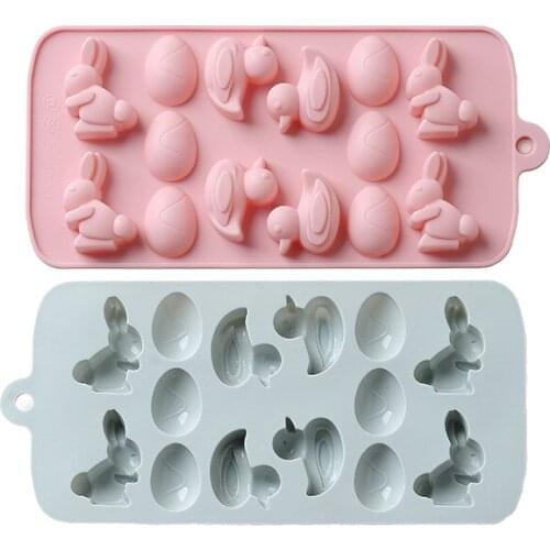 Silicone Moulds Cartoon Duckling Eggs Chocolate Gummy Mold Tray Candy Fondant Molds Cake Baking Decorating Tools