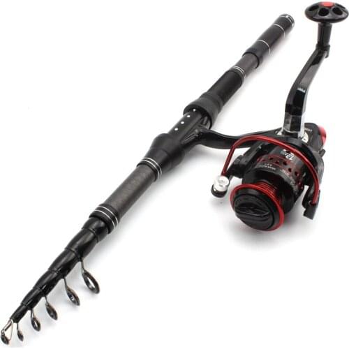 NEW 1.8m 2.1m 2.4m 2.7m 3.0m Carbon Fiber Telescopic Fishing Rod Portable Spinning Rod and Spinning Reels Multifunction set
